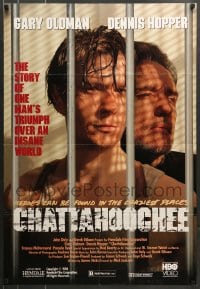 7f894 CHATTAHOOCHEE 27x40 video poster 1990 close-up of Gary Oldman & Dennis Hopper behind bars!