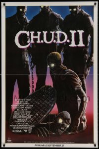 7f891 C.H.U.D. 2 27x41 video poster 1989 Robert Vaughn, completely different zombie horror art!