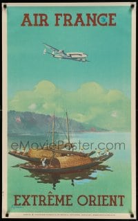 7f756 AIR FRANCE EXTREME ORIENT 25x39 French commercial poster 1992 from 1950 poster by Guerra!