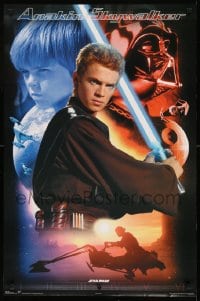 7f085 ATTACK OF THE CLONES 23x34 Canadian commercial poster 2002 Star Wars Episode II, Anakin!