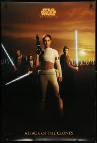 7f092 ATTACK OF THE CLONES 27x40 commercial poster 2002 Star Wars Episode II, the heroes!