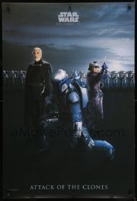 7f093 ATTACK OF THE CLONES 27x40 commercial poster 2002 Star Wars Episode II, the villains!