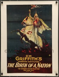 7f761 BIRTH OF A NATION 19x25 commercial poster 1978 Griffith's post-Civil War tale of the KKK!