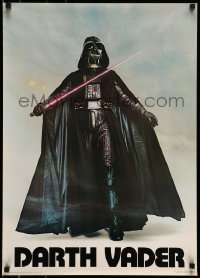 7f095 DARTH VADER 20x28 commercial poster 1977 image of Sith Lord w/ lightsaber activated!