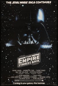 7f099 EMPIRE STRIKES BACK 24x36 commercial poster 1979 Darth Vader helmet in space!
