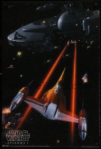 7f109 PHANTOM MENACE 24x36 commercial poster 1999 George Lucas, Star Wars Episode I, space battle!