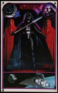 7f113 RETURN OF THE JEDI 21x34 commercial poster 1983 image of Darth Vader with Imperial Guards!