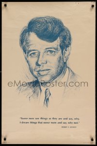 7f850 ROBERT F. KENNEDY 23x35 commercial poster 1967 great close-up of the politician!