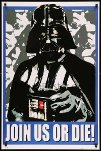 7f140 STAR WARS 24x36 English commercial poster 2007 close-up art of Darth Vader, Uncle Sam parody!