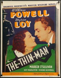 7f868 THIN MAN 22x28 commercial poster 1980s Po-Flake ad, William Powell, Myrna Loy!