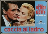 7f872 TO CATCH A THIEF 27x38 Italian commercial poster 1990s Grace Kelly & Cary Grant, Hitchcock!
