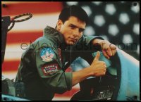 7f873 TOP GUN 18x25 commercial poster 1986 cool portrait image of Tom Cruise as Naval Aviator!