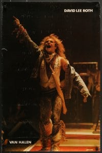 7f875 VAN HALEN 23x35 commercial poster 1983 cool image with David Lee Roth on stage!