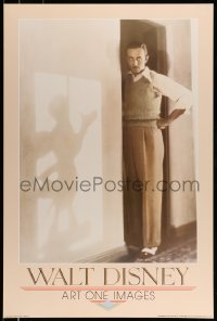 7f877 WALT DISNEY 24x36 commercial poster 1986 incredible portrait with Mickey Mouse shadow!