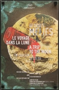 7f252 TRIP TO THE MOON French 11x17 R2011 image of rocket in the moon's eye, Cannes Film Festival!