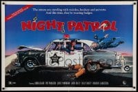 7f923 NIGHT PATROL 27x41 video poster R1985 weirdos and perverts wear badges, cool wacky art!