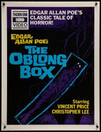 7f927 OBLONG BOX 19x25 video poster R1980s Edgar Allan Poe's tale of living dead, cool horror art!