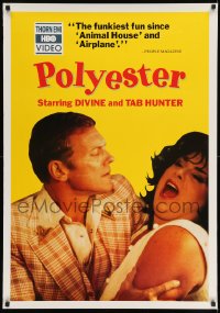 7f931 POLYESTER 28x40 video poster 1981 John Waters' trash comedy, Divine & Tab Hunter!