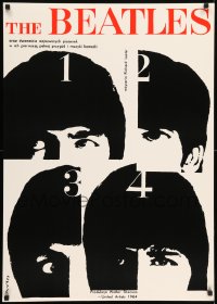 7f993 HARD DAY'S NIGHT 24x34 English REPRO poster 1990s The Beatles in their first film!