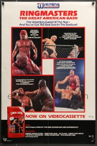 7f933 RINGMASTERS THE GREAT AMERICAN BASH 24x36 video poster 1985 NWA and AWA wrestling matches!
