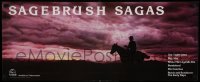 7f934 SAGEBRUSH SAGAS 12x30 video poster 1986 cool image of cowboy riding into sunset!