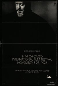 7f403 14TH CHICAGO INTERNATIONAL FILM FESTIVAL 2-sided 24x37 film festival poster 1978 Orson Welles!