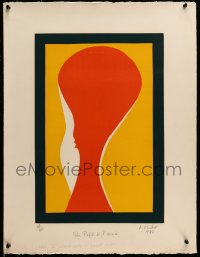 7f281 ANDRE VERDET signed #48/175 20x26 French art print 1972 by the artist, Pur Profil de L'aimee!