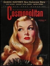 7f623 COSMOPOLITAN 19x25 special poster 1939 wonderful art of Veronica Lake by Bradshaw Crandell!
