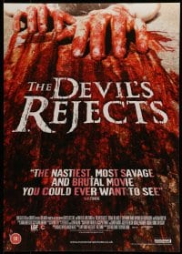7f628 DEVIL'S REJECTS 17x23 English special 2007 Rob Zombie, image of bloodied hands!