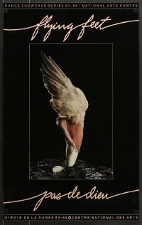 7f427 FLYING FEET 20x32 Canadian stage poster 1984 cool image of a winged ballet foot!