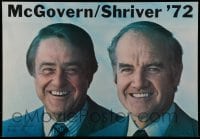 7f200 GEORGE MCGOVERN/SARGENT SHRIVER 14x21 political campaign 1972 bugged & beaten by Nixon!