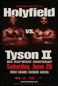 7f663 HOLYFIELD VS TYSON II 24x36 special 1997 fight famous for Tyson biting Holyfield's ear!