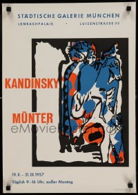 7f547 KANDINSKY MUNTER 16x23 German museum/art exhibition 1957 art of a person riding a horse!