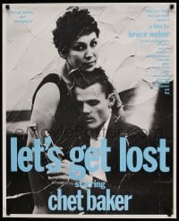 7f683 LET'S GET LOST 27x33 special 1988 Chet Baker embracing girlfriend Lili & holding trumpet!