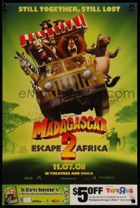7f693 MADAGASCAR: ESCAPE 2 AFRICA 2-sided advance 13x20 special 2008 Ben Stiller, Chris Rock!