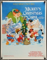 7f696 MICKEY'S CHRISTMAS CAROL 18x23 special 1983 Disney, Mickey Mouse, Scrooge McDuck, Goofy,Donald