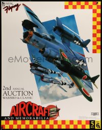 7f558 MUSEUM OF FLYING 2ND ANNUAL AUCTION 25x32 museum/art exhibition 1991 cool Philip Castle art!