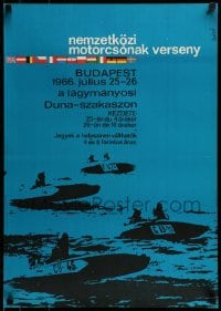 7f702 NEMZETKOZI MOTOCSONAK VERSENY 19x27 Hungarian special 1966 racing boats by Endre Bano!
