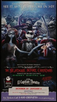 7f706 NIGHTMARE BEFORE CHRISTMAS/SANTA CLAUSE 3: THE ESCAPE CLAUSE 2-sided 10x17 special 2000s cool!