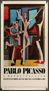 7f561 PABLO PICASSO: A RETROSPECTIVE 20x37 museum/art exhibition 1980 art of The Dance!