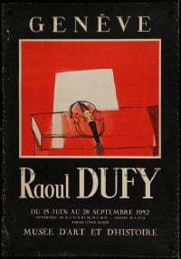 7f568 RAOUL DUFY 28x39 Swiss museum/art exhibition 1952 art entitled Le violon rouge!