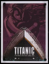 7f983 TITANIC mini poster R2012 Leonardo DiCaprio & Winslet, Cameron, collide with destiny!