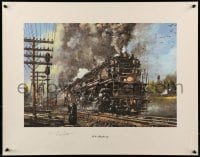 7f349 TONY FACHET signed #57/150 22x28 art print 1990s by the artist, railroad train art!