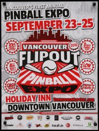 7f742 VANCOUVER FLIPOUT PINBALL EXPO 18x24 Canadian special 2016 cool pinball artwork!