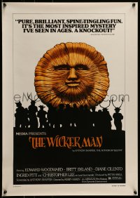 7f880 WICKER MAN 19x27 commercial 1974 Christopher Lee, Britt Ekland, cult horror classic!