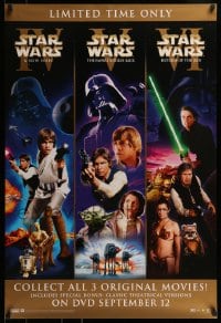 7f079 STAR WARS TRILOGY 27x40 video poster 2006 Empire Strikes Back, Return of the Jedi!