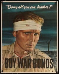 7f208 DOING ALL YOU CAN BROTHER 22x28 WWII war poster 1943 Sloan art of wounded soldier!