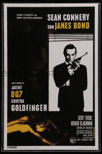 7g093 GOLDFINGER 11x17 English commercial poster 2007 art of Connery as James Bond + golden girl!