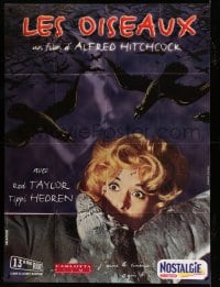 7g744 BIRDS French 1p R1999 Alfred Hitchcock, classic image of Tippi Hedren being attacked!