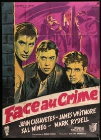 7g780 CRIME IN THE STREETS French 1p 1956 Don Siegel, Sal Mineo & 1st John Cassavetes, Grinsson art